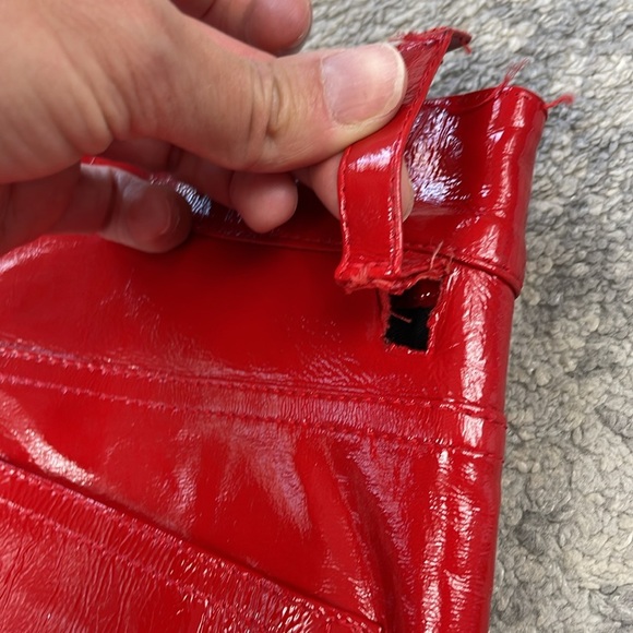 NWT Zadig & Voltaire Peko Skinny Vinyl Trouser Pants Shiny Red Leather Sz 34 - Picture 14 of 16